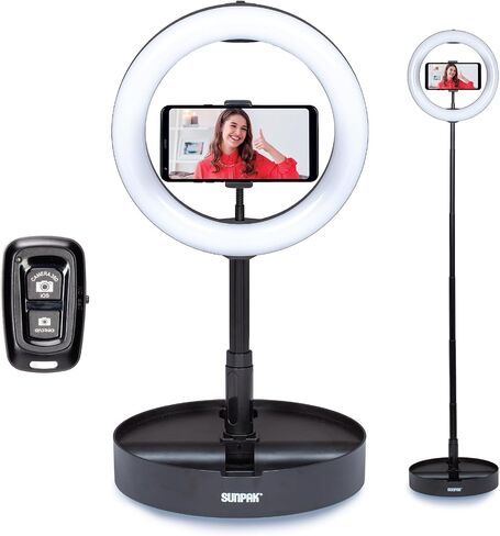 Sunpak 10.5" Self Storing Bi-Color LED Ring Light Kit with Telescopic Stand in Kuwait