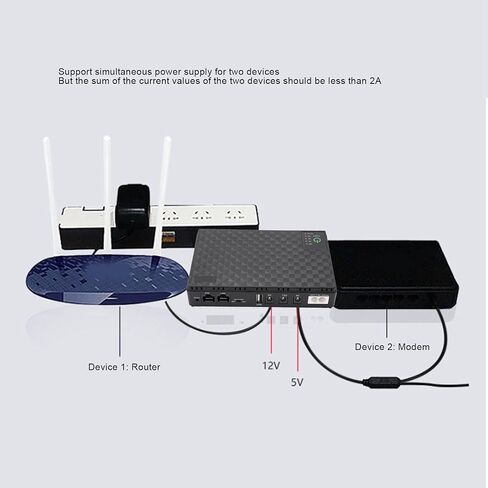 10400mAh Mini Uninterruptible Power Supply DC UPS Battery Backup 5V 9V 12V for Router Modem (US Plug 85-265V) in Kuwait