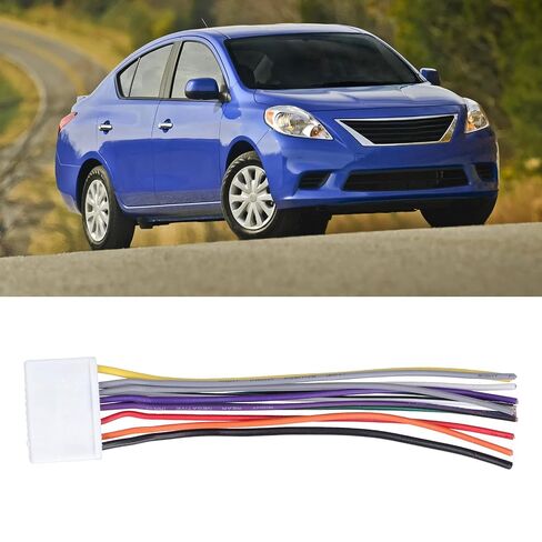 Dual Car Audio Wiring Harness Stereo 12 Pin Wire Connector Interface Cables Fit for Versa Sunny in Kuwait