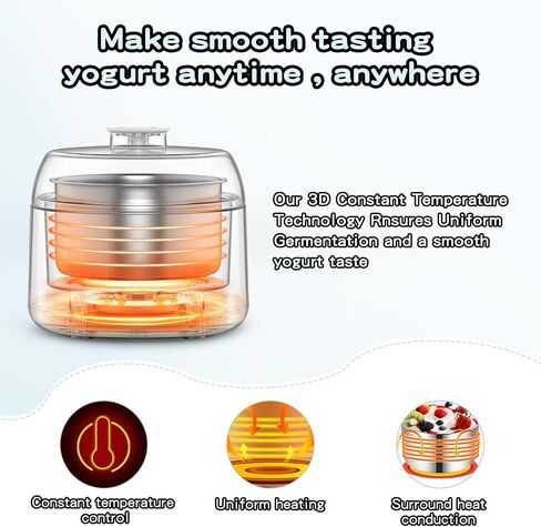 Yogurt Maker, 1 Qt Automatic Greek Yogurt Machine for Home Kitchen in Kuwait