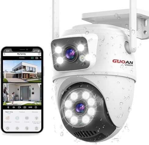 Security Camera Outdoor, Dual Len, 6MP, 5GHz WiFi Camera in Kuwait