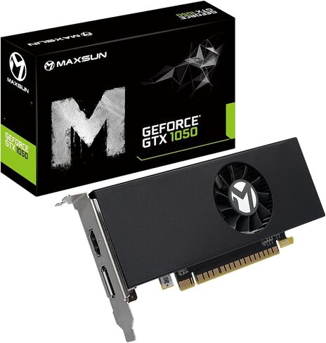 maxsun GEFORCE GTX 1050 Ti 4GB GDDR5 128 Bit Video Gaming Graphics Card for Gaming PC Mini Small Form Factor SSF Slim Low Profile Design GPU, DisplayPort, HDMI (Low Profile) in Kuwait