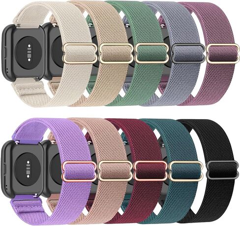10 Pack Stretchy Watch Band Compatible with Amazfit Bip 6/Bip 5, 22mm Soft Elastic Fabric Replacement Sport Loop Straps for Amazfit GTR 4/GTR 3/GTR 3 Pro/GTR 2/2e/Balance/Cheetah Pro Women Men in Saudi Arabia