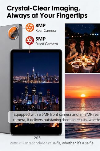 10.1 Inch Android 15 Tablet with Gemini AI, 18GB RAM 128GB ROM (1TB Expandable), Octa-Core Processor, 1280x800 IPS HD Display, 6000mAh Battery, WiFi 6, Dual 5MP/8MP Camera, Widevine L1, Black in Kuwait