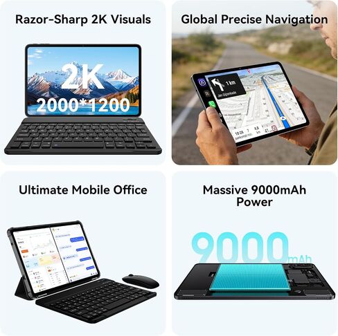 Blackview Android Tablet with Keyboard,12 inch Large Tablet, Computer Tablets with Gemini AI,Pen,24GB+128GB/2TB, 2K FHD+ Display, 9000mAh/18W, Widevine L1, 5G WiFi, GPS in Kuwait