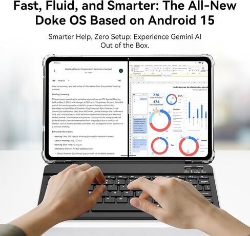 Blackview Android Tablet with Keyboard,12 inch Large Tablet, Computer Tablets with Gemini AI,Pen,24GB+128GB/2TB, 2K FHD+ Display, 9000mAh/18W, Widevine L1, 5G WiFi, GPS in Kuwait