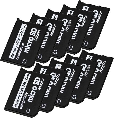 (10 عبوات) بطاقة محول Micro SD إلى PSP Memory Stick PRO Duo MagicGate، متوافقة مع Sony PSP PlayStation Portable/Camera/Handycam in Kuwait