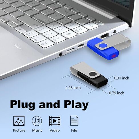 TEWENE 2GB USB Flash Drive 2-Pack Thumb Drive (&2PCS Type-C Adapter) in Kuwait