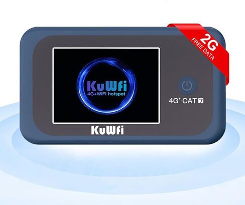 KuWFi 4G LTE Unlocked WiFi Hotspot, Portable Router with SIM Card Slot in Saudi Arabia