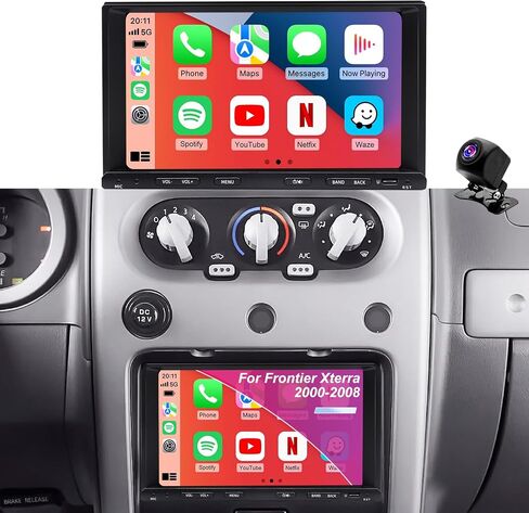 Upgrade Car Radio for Nissan Xterra Frontier 2000 2001 2002 2003 2004 2005 2006 2007 2008, 7 Inch Touch Scree Headunit Stereo with Wireless Carplay Android Auto GPS FM SWC WIFI Bluetooth Backup Camera in Saudi Arabia