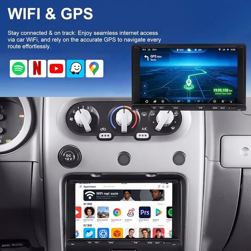 Upgrade Car Radio for Nissan Xterra Frontier 2000 2001 2002 2003 2004 2005 2006 2007 2008, 7 Inch Touch Scree Headunit Stereo with Wireless Carplay Android Auto GPS FM SWC WIFI Bluetooth Backup Camera in Saudi Arabia