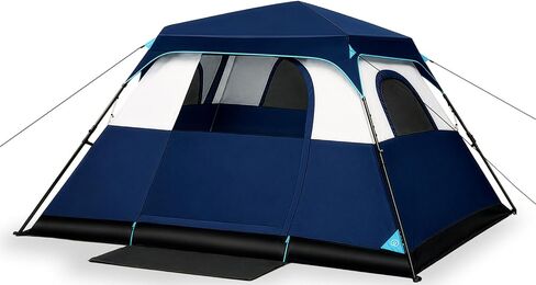 Romswi 6 Person Instant Camping Tent, 60 Seconds Setup Family Cabin Tent with Rainfly, Large Portable Tent with Water Resistant Fabric, B3 Mesh Windows for Outdoor Camping & Hiking in Kuwait