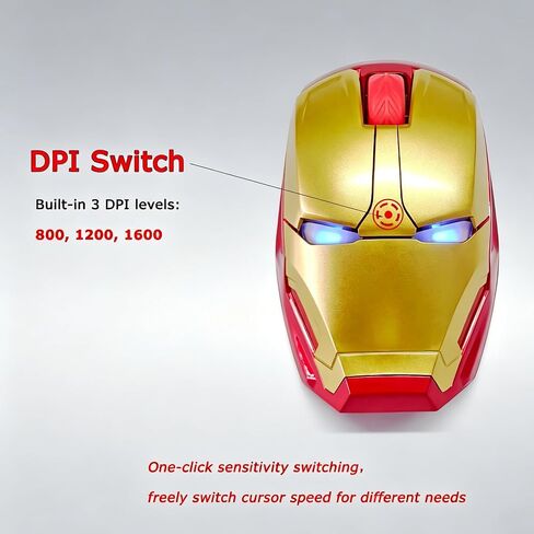 Cool Wireless Mouse with Unique Futuristic Armor Design, a Conversation Starter, Great Gift Idea, 2.4GHz Optical Computer Mouse with USB Receiver, Ergonomic Mice for Laptop PC (Black) in Kuwait