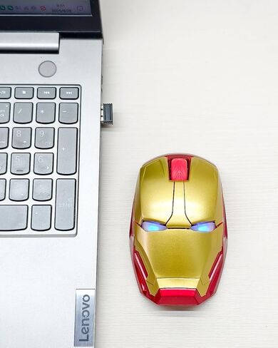 Cool Wireless Mouse with Unique Futuristic Armor Design, a Conversation Starter, Great Gift Idea, 2.4GHz Optical Computer Mouse with USB Receiver, Ergonomic Mice for Laptop PC (Black) in Kuwait