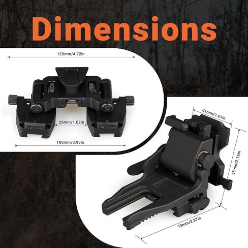 New Metal Multi-Function Foldable Dovetail NVG Bracket and Metal Double Dovetail Helmet Bridge Mount for PVS-18/NVG 30 use for Hunting/Outdoors in Saudi Arabia