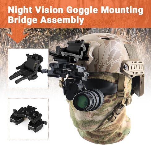 New Metal Multi-Function Foldable Dovetail NVG Bracket and Metal Double Dovetail Helmet Bridge Mount for PVS-18/NVG 30 use for Hunting/Outdoors in Saudi Arabia