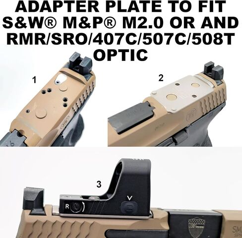 TSA® Adapter Plate for S&W® M&P® M2.0 C.O.R.E.2 – RMR® Footprint – Fits Trijicon® RMR® & Holosun® 407C 507C 508T – Titanium – Screws & Hex Key Included in Saudi Arabia