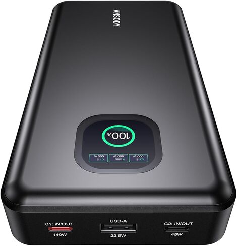 140W Laptop Power Bank, 25000mAh with TFT Smart Digital Display in Kuwait