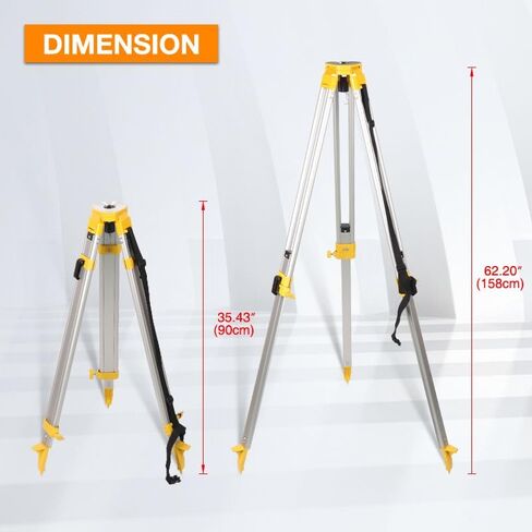 32X Automatic Optical Level Kit, Lightweight Aluminum Surveying Tripod 62.2"/1580mm and 9 FT Dual Sided Aluminum Grade Rod, 32X Optical Automatic Level in Kuwait