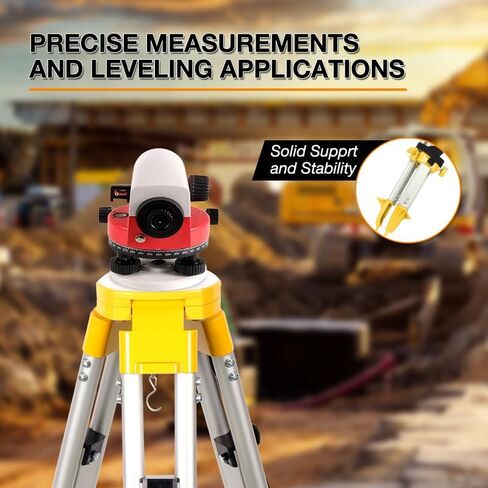 32X Automatic Optical Level Kit, Lightweight Aluminum Surveying Tripod 62.2"/1580mm and 9 FT Dual Sided Aluminum Grade Rod, 32X Optical Automatic Level in Kuwait