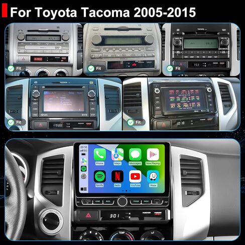 4+64G 5GWiFi Upgrade Car Radio for Toyota Tacoma 2005-2015, 9inch Android 13 Touch Screen Head Unit, Wireless Carplay Android Auto Double Din Stereo GPS Navigation Bluetooth FM SWC Truck Backup Camera in Saudi Arabia