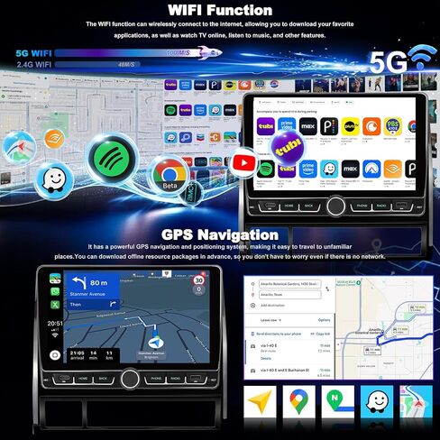 4+64G 5GWiFi Upgrade Car Radio for Toyota Tacoma 2005-2015, 9inch Android 13 Touch Screen Head Unit, Wireless Carplay Android Auto Double Din Stereo GPS Navigation Bluetooth FM SWC Truck Backup Camera in Saudi Arabia
