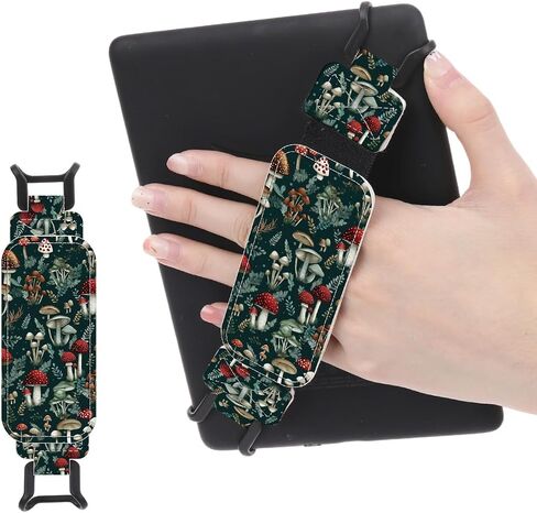 Secure Hand Strap for 6-7.5" Kindle and Tablets, Versatile Lightweight Faux Leather E-Book Grip Holder, Heavy-Duty E-Book Accessories for Reading Lover Gift (Mushroom) in Saudi Arabia