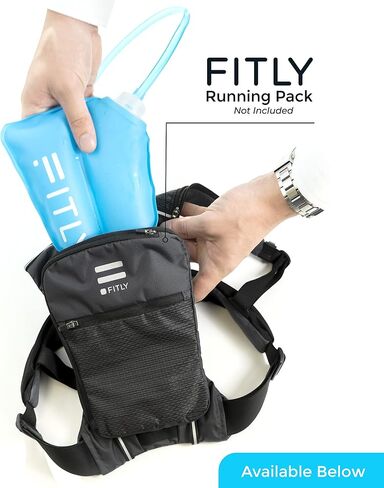 FITLY Soft Flask - Collapsible Water Bottle with Hydration Tube - Shrinks As You Drink Portable Water Bladder for Running Vest Hydration Pack, Hiking, Backpacking & Cycling - 17oz (FLASK500ml) in Saudi Arabia