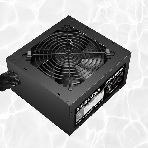 ATX Non Modular 600W Power Supply with Automatic Thermal Control 120mm Fan, Black ICESHARKS. in Kuwait