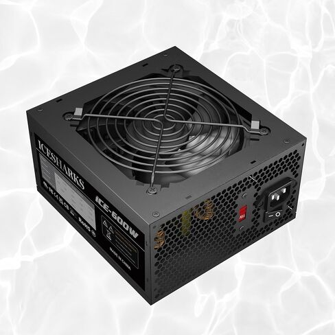 ATX Non Modular 600W Power Supply with Automatic Thermal Control 120mm Fan, Black ICESHARKS. in Kuwait