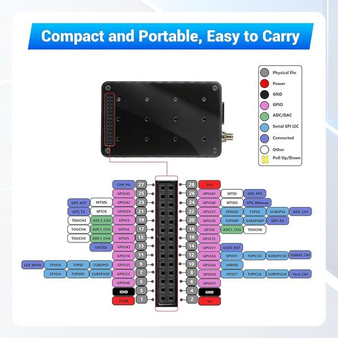Heltec V4 ESP32 LoRa Board with GPS, 2800mAh Battery, Touch Screen Case, ESP32-S3 SX1262 Long Range Wireless Module Compatible with Meshtastic Firmware for IoT Projects in Kuwait