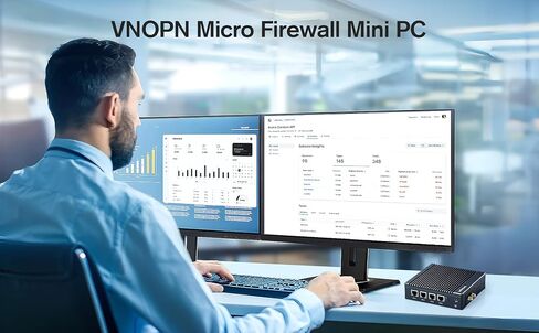 Fanless Firewall Appliance Intel J3710 4C/4T, Firewall Mini PC 4 x Intel i226 LAN Ports DDR3 mSATA SSD, Network Gateway Soft Router, Support PF-Sense/OPN-Sense AES NI HD/ (Black) in Kuwait