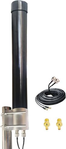 Outdoor 2x2 5G MIMO Antenna 4G LTE WiFi Omni Directional Antennas High Gain 12dBi Wide Band 600-3800MHz for Modems & Routers Cellular on T-Mobile Verizon AT&T with TS-9 SMA 10meter Cable in Kuwait