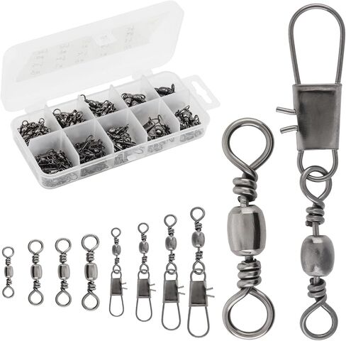 Conskyee 145PCS Fishing Swivel & Snap Set,1# to10# in Kuwait