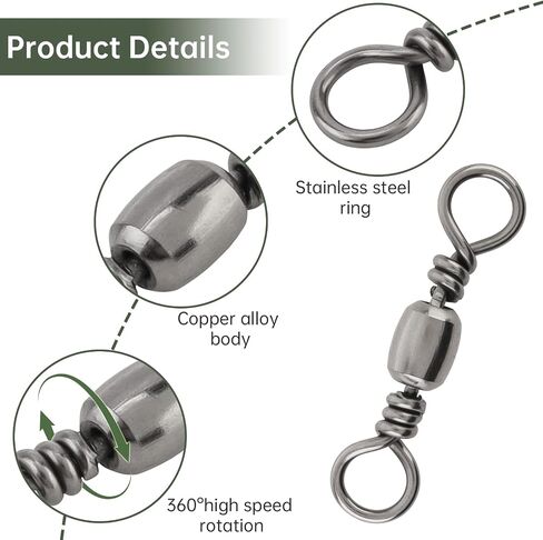 Conskyee 145PCS Fishing Swivel & Snap Set,1# to10# in Kuwait