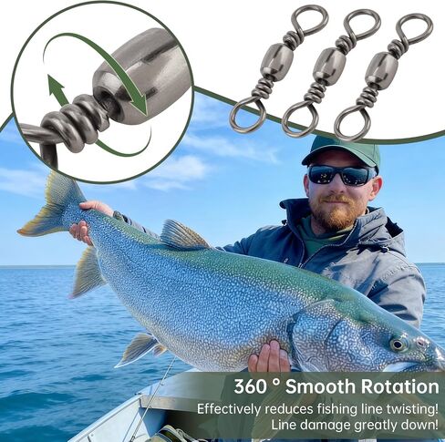 Conskyee 145PCS Fishing Swivel & Snap Set,1# to10# in Kuwait