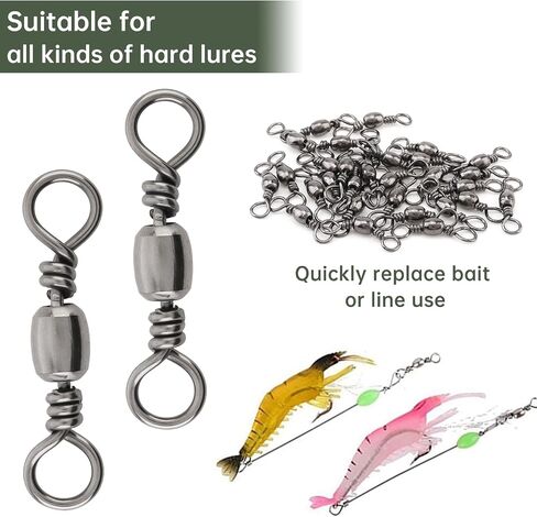 Conskyee 145PCS Fishing Swivel & Snap Set,1# to10# in Kuwait
