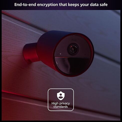 Philips Hue Secure Battery Camera 1-Pack, 1080P Resolution, Monitoring, Notifications, Seamless Integration, Rechargeable, Indoor and Outdoor, Black, Free 24-Hour History in Saudi Arabia