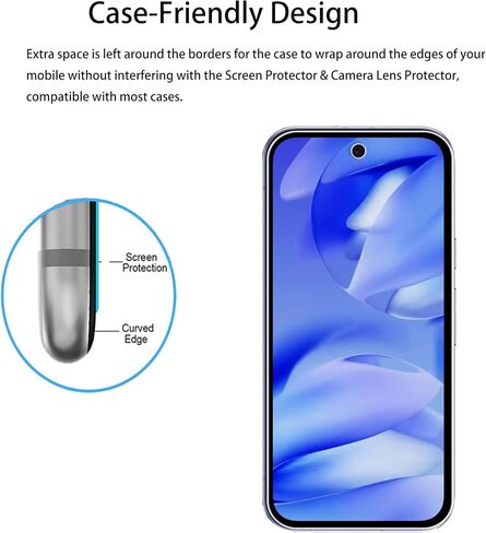 2+2 Pack Alignment Frame Designed Tempered Glass Film For Google Pixel 9a Screen Protector 2-Pack with Camera Lens Protector 2-Pack in Kuwait