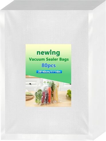 newlng Vacuum Sealer Bags 6" x 10" (50) 8" x 12" (20) 11" x 16" (10) BPA Free Commercial Grade Vacuum Storage Bags for Food Compatible All Vacuum Sealers Sous Vide Cooking Freezer Bag Pre-cut in Saudi Arabia