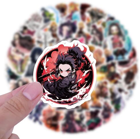108pcs Japanese Demon Manga Slayer Stickers Pack,Lovely Cartoon Characters Decals Cartoon Anime Sticker for Teens Waterproof Stickers for Water Bottle Laptop Skateboard Guitar in Kuwait