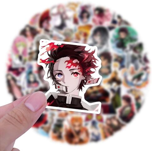 108pcs Japanese Demon Manga Slayer Stickers Pack,Lovely Cartoon Characters Decals Cartoon Anime Sticker for Teens Waterproof Stickers for Water Bottle Laptop Skateboard Guitar in Kuwait