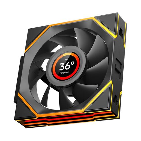 Interstellar V4 LCD 120mm PC Case Fan|1.5-Inch LCD Screen Computer Cooling ARGB Daisy Chain Fan|Infinity Mirror Design|600-2100 4Pin PWM Control|61.54CFM(Black Forward) in Saudi Arabia