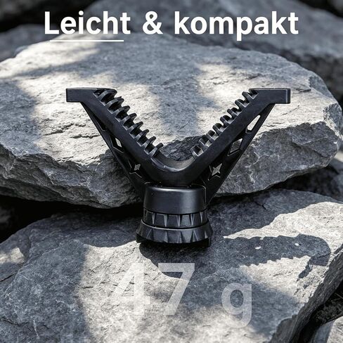 360° Rotatable V‑Shape Shooting Rest Head, 47g Lightweight Compact Gun Rest Tripod Adapter with 3/8" Threaded Interface & 1/4"‑3/8" Adapter Screw, Non‑Slip Rubber Padding for Outdoor Tripod Accessory in Kuwait