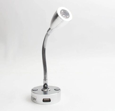 LED ReadingUSB Black Silver Flexible Hose Modern Bedroom Living Room Study Room Aluminium (Color : B) in Kuwait