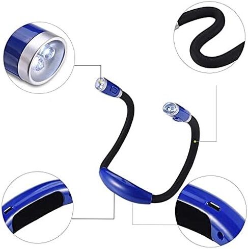 Newest Rechargeable USB Flexible Neck Light Reading Lights Outdoor Hug Lights Endurance Reading Book 4 LED Light Lamp Torch in Kuwait
