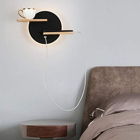 Simple LEDBedside Shelf USB Phone Charger Modern Bedroom Reading Lamp Hotel Wall Lamp in Kuwait