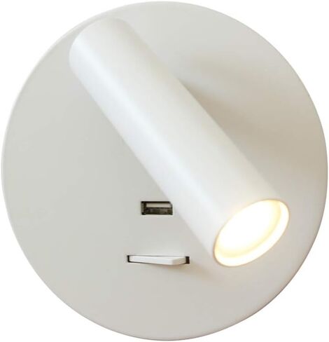 BedroomWall Lights Hotel Loft Bed Headboard Decor Reading Light USB Dc 5v / Wirless Charger Sconces Lamp (Color Temperature : Warm White Lampshade Color : M3 Sand Nickel) (M2 Matte White Warm white) in Kuwait