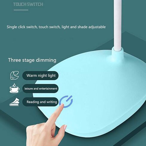 USB Rechargeable Desks Table Lamp Adjustable Intensity Reading Light Touch Switch Desk Lamps Desk Lamps (Body Color : C) in Kuwait
