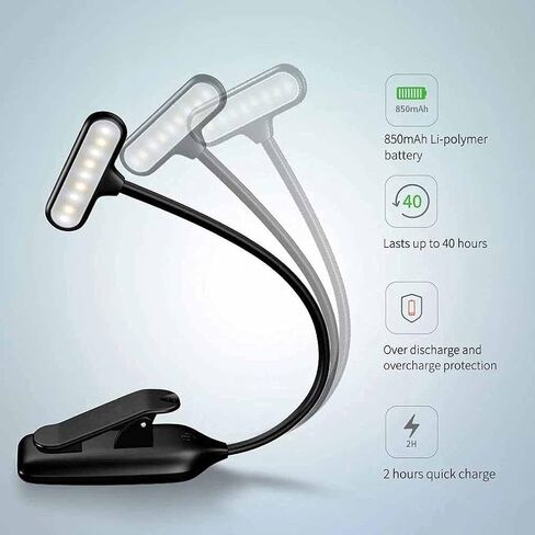 Rechargeable LED USB Book Light Reading Light Flexible Book Lamp Dimmer Clip Table Desk Lamp Portable Clip Light (Color : B) in Kuwait
